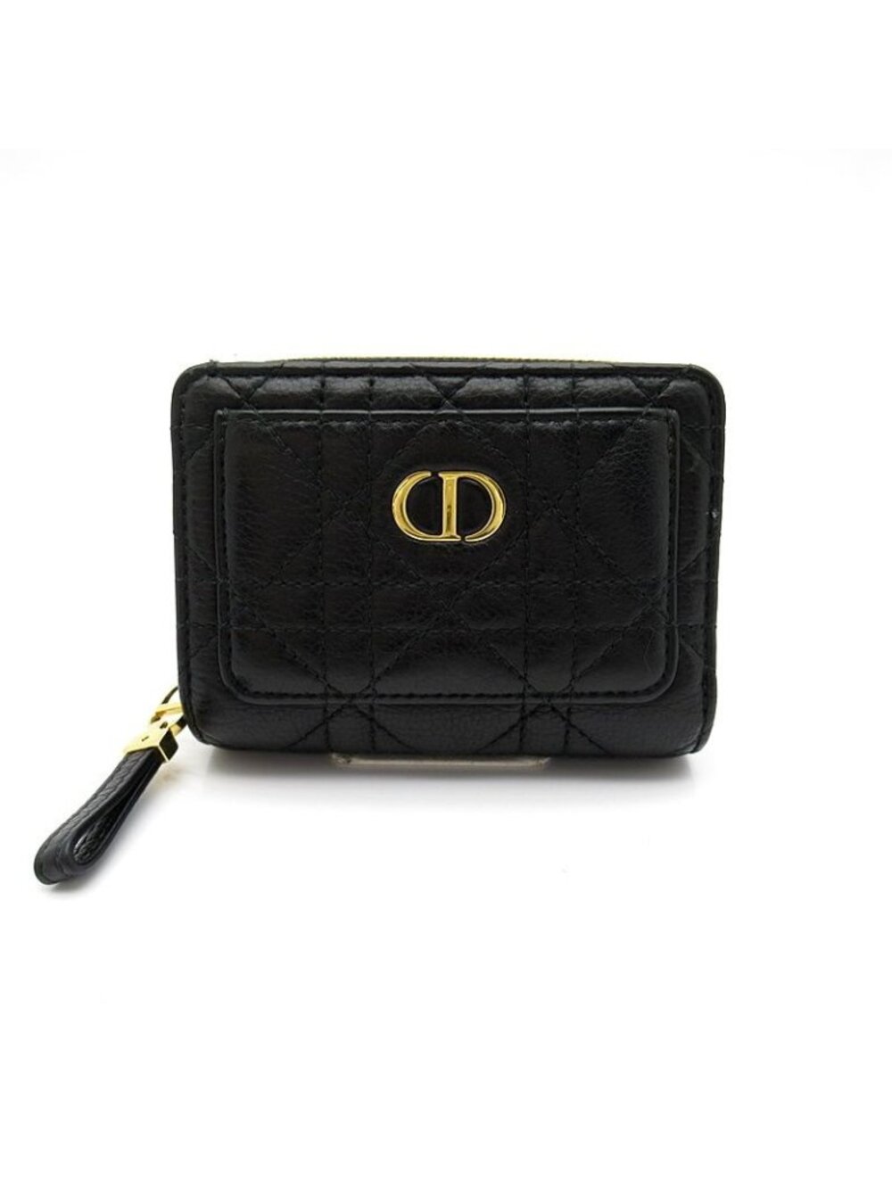 Dior Caro Acacia Wallet Cannage Calfskin Black